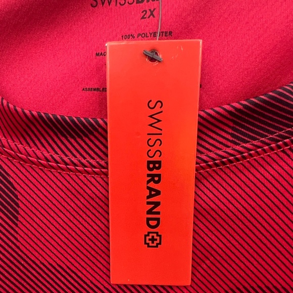 SWISS BRAND JERSEY STYLE T-SHIRT, RED & BLACK, 100% POLYESTER, MEN’S, XXL - Picture 8 of 10